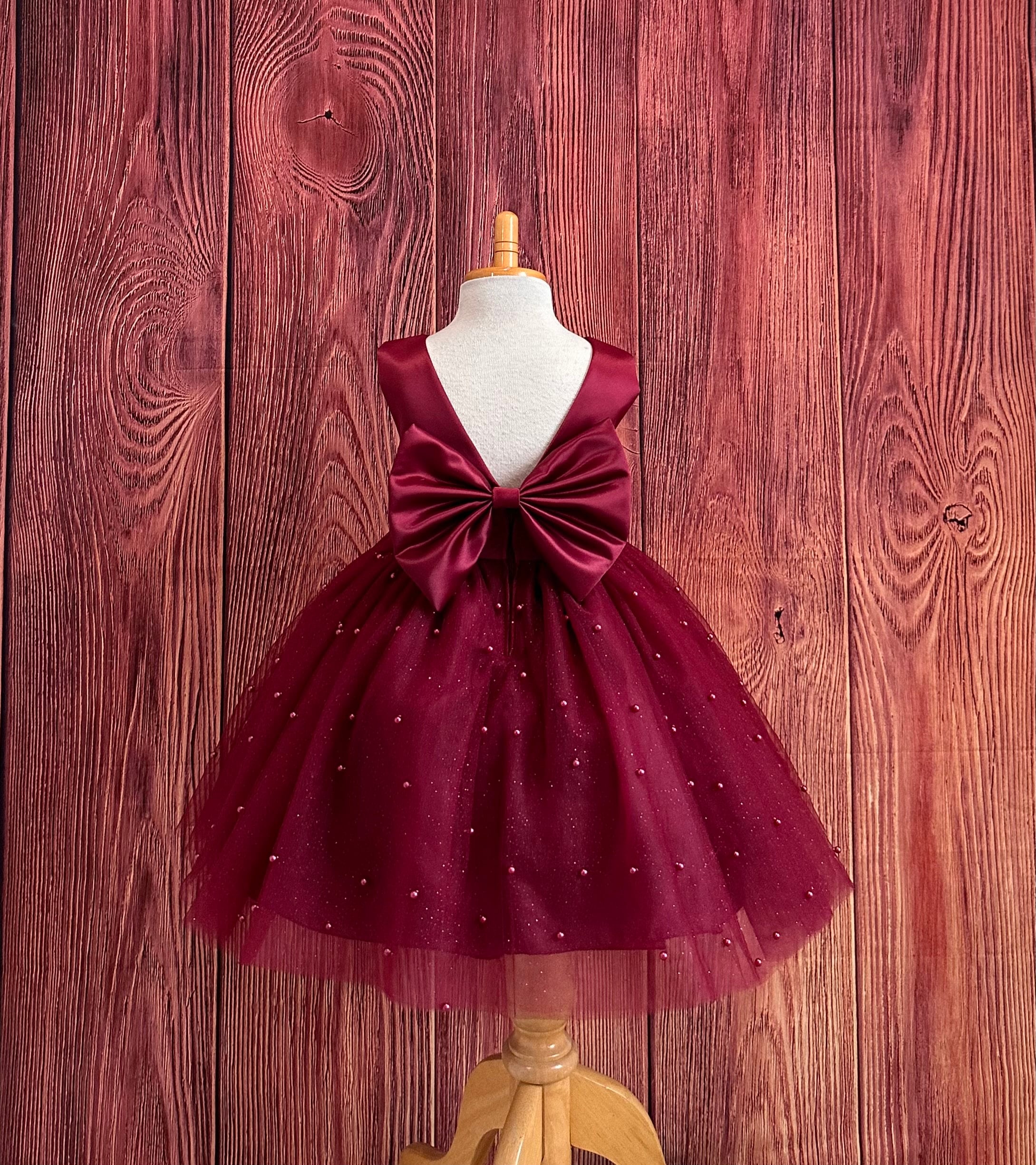 burgundy baby dress Tulle V-Back Knee Length Flower Girl Fall Pageant Wedding Infant Toddler Summer Princess Holiday Photoshoot Up Girl Dress AU OOS Variant Shop Men's Wide Dress Color:Y20-12 Dusty Rose Great for any cup