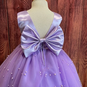 BNY Sparkly Tulle Flower Girl Dress With Pearl Accents – Perfect For Easter & Special Occasions