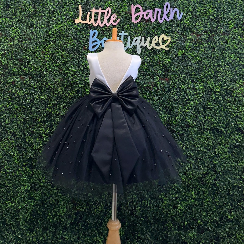 Black and White Bow Dress - Etsy