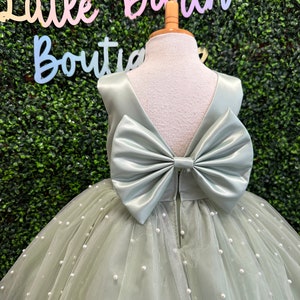 Sage Green Tulle Dress: Pearl Wedding
