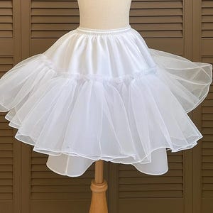White Ankle Length Custom Petticoat Wedding Bridesmaids Flower Girl Junior Toddler Graduation Communion Baptism Photoshoot Birthday Pageant