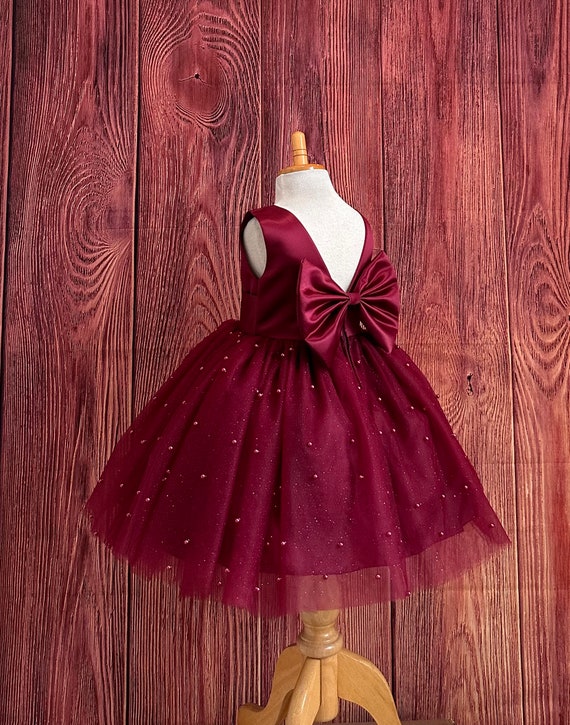 Burgundy Tulle V-back Knee Length Flower Girl Fall Pageant Wedding Infant Toddler Summer Princess Holiday Photoshoot Dress up Girl Dress - Etsy Burgundy Tulle V-back Knee Length Flower Girl Fall Pageant Wedding Infant Toddler Summer Princess Holiday Photoshoot Dress up Girl Dress - Etsy