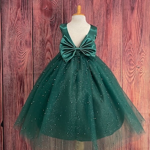 slim fit dress slacks Hopscotch Dress – Forest Green Linen – Sage Kids main image 1
