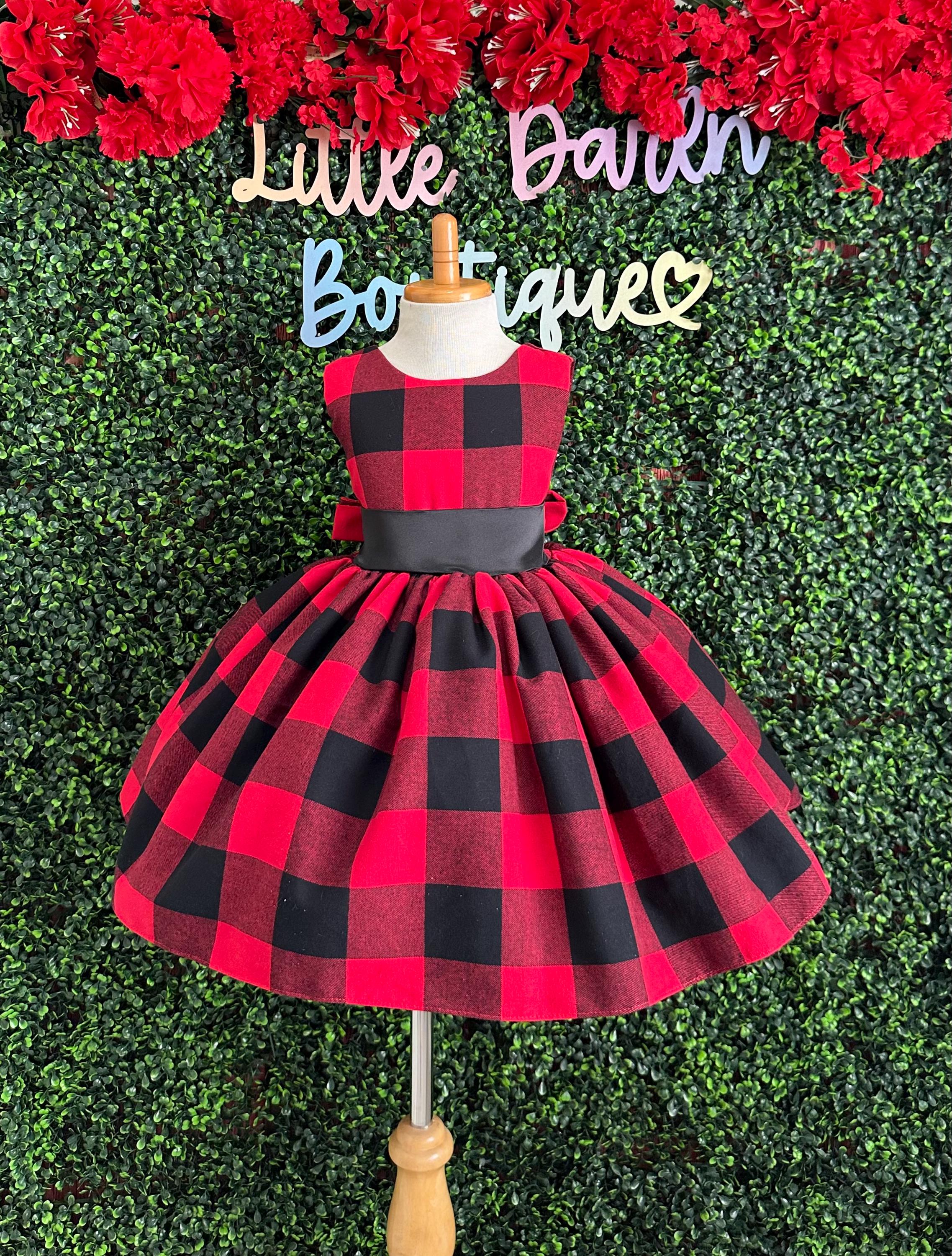 Red Black Plaid Dress