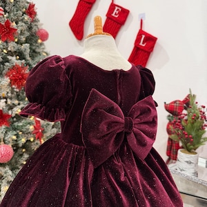 burgundy velvet dress kids KIKI and JOJO