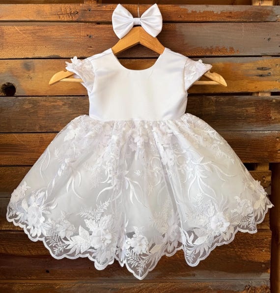 embroidered christening dress Charlotte Christening Gown & Bonnet at Baby Beau & Belle