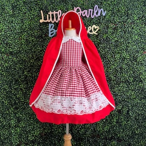 Red Elegant Halloween Birthday Toddler Girl Cosplay Photoshoot Dress Up Costume Knee Length Dress With Red Cape & Bow Smash Cake Dress