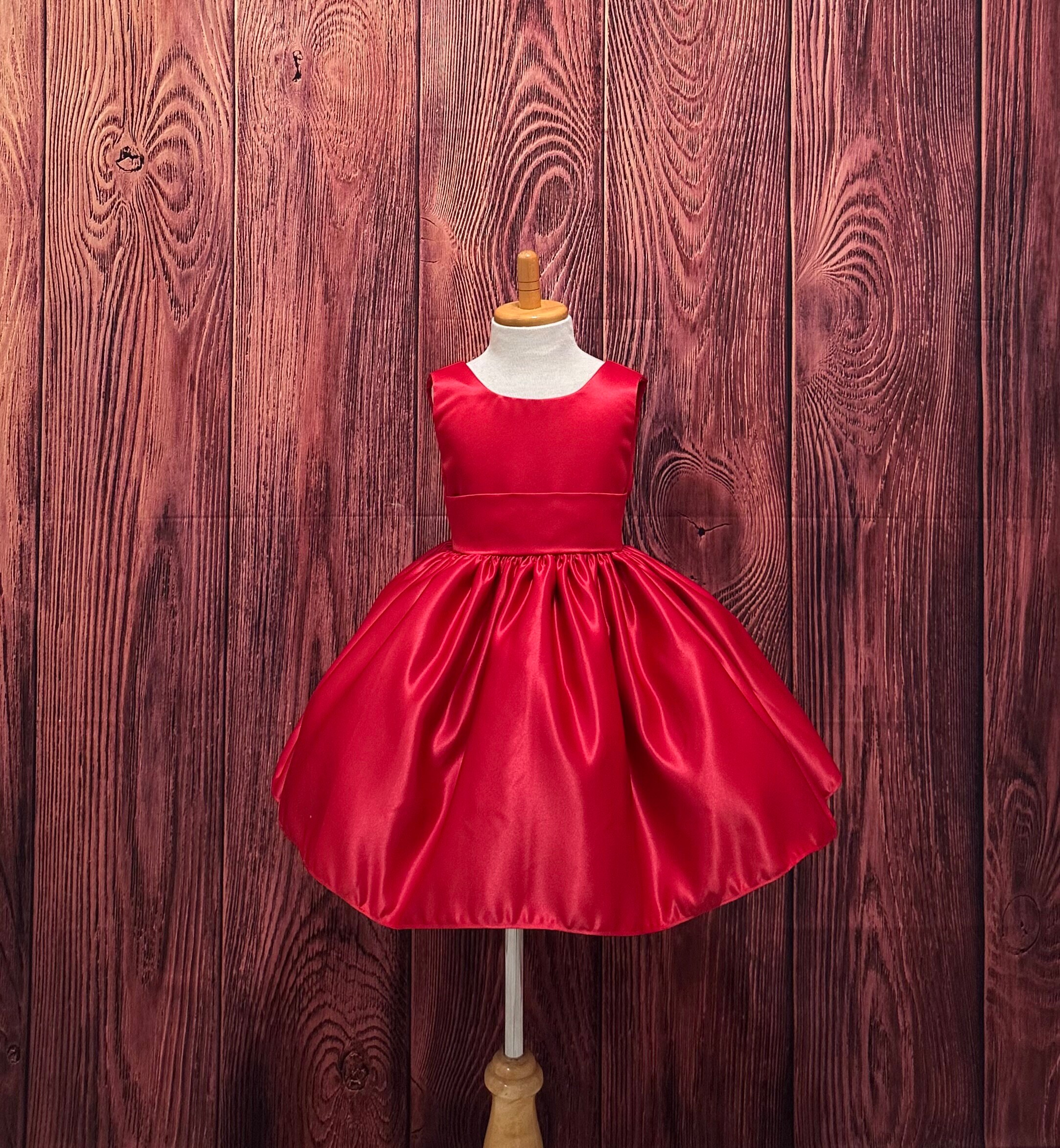 girls red satin dress Simple Red Satin A-line Homecoming Dress, Cheap Short Party Dresses for  Girls, MH305
