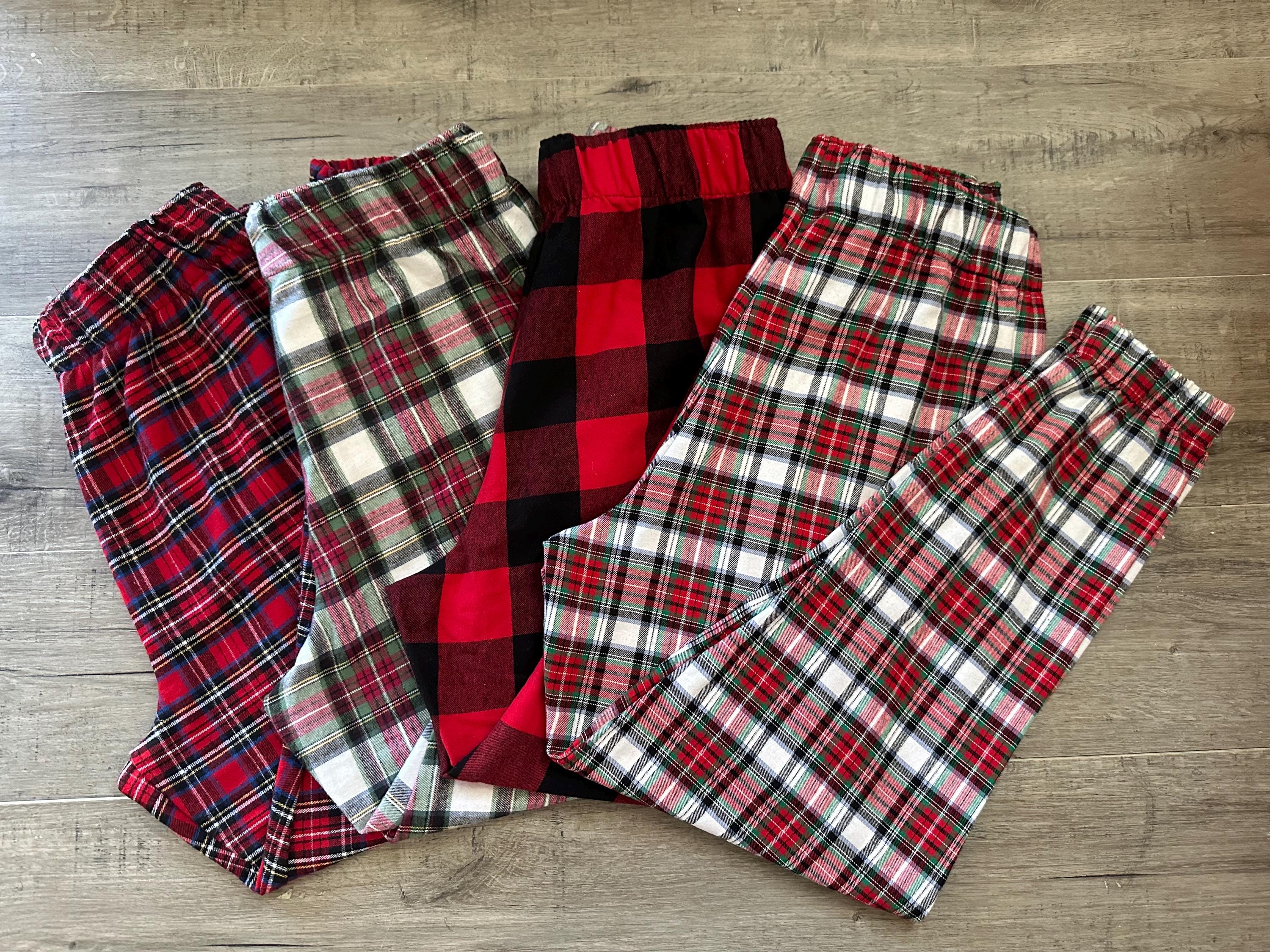 Red Plaid Pajama Pants Joggers Etsy