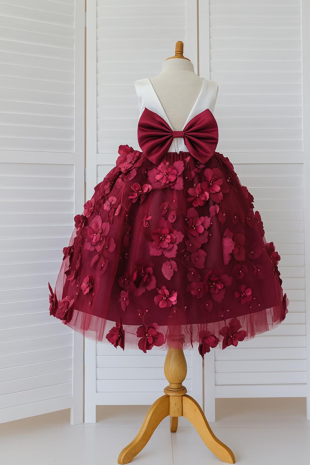 Wine Junior Bridesmaid Dress - Etsy