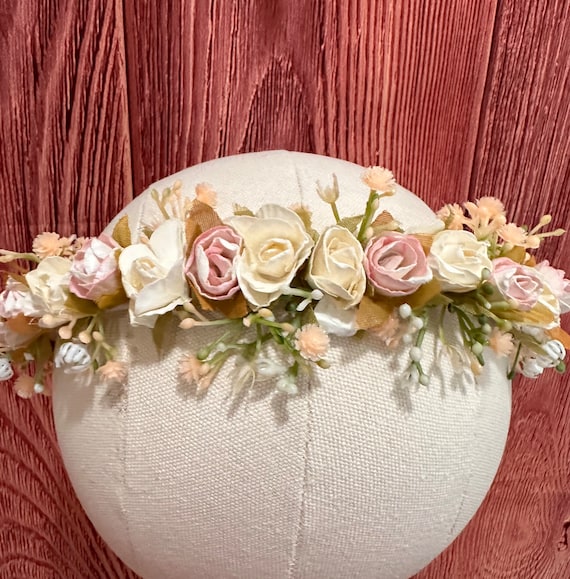 Pink & Ivory Greenery Headband Summer Spring Easter Elegant  display picture 1