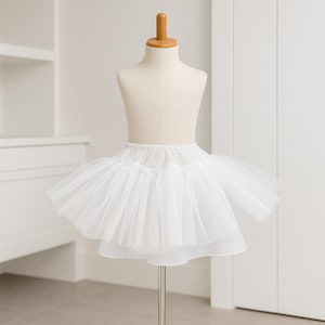 White Knee Length Custom Petticoat Wedding Bridesmaids Flower Girl Junior Toddler Graduation Communion Baptism Photoshoot Birthday Pageant