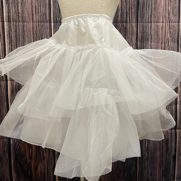 White Ankle Length Petticoat Wedding Bridesmaids Flower Girl Junior Toddler Graduation Communion Baptism Photoshoot Birthday Pageant