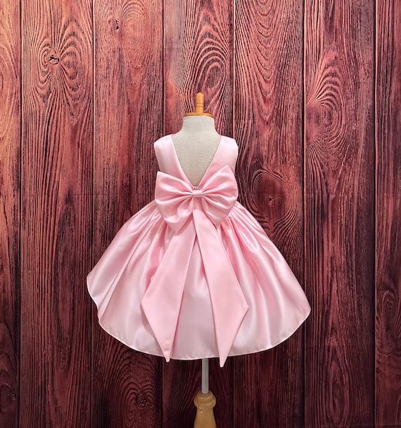 Baby pink knee length dress online