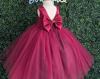 burgundy childrens bridesmaid dresses Sequin Bow Design Kids Girls Bridesmaid Princess Party Dress – Children's  Territory a Unit of VIC&SI LLC