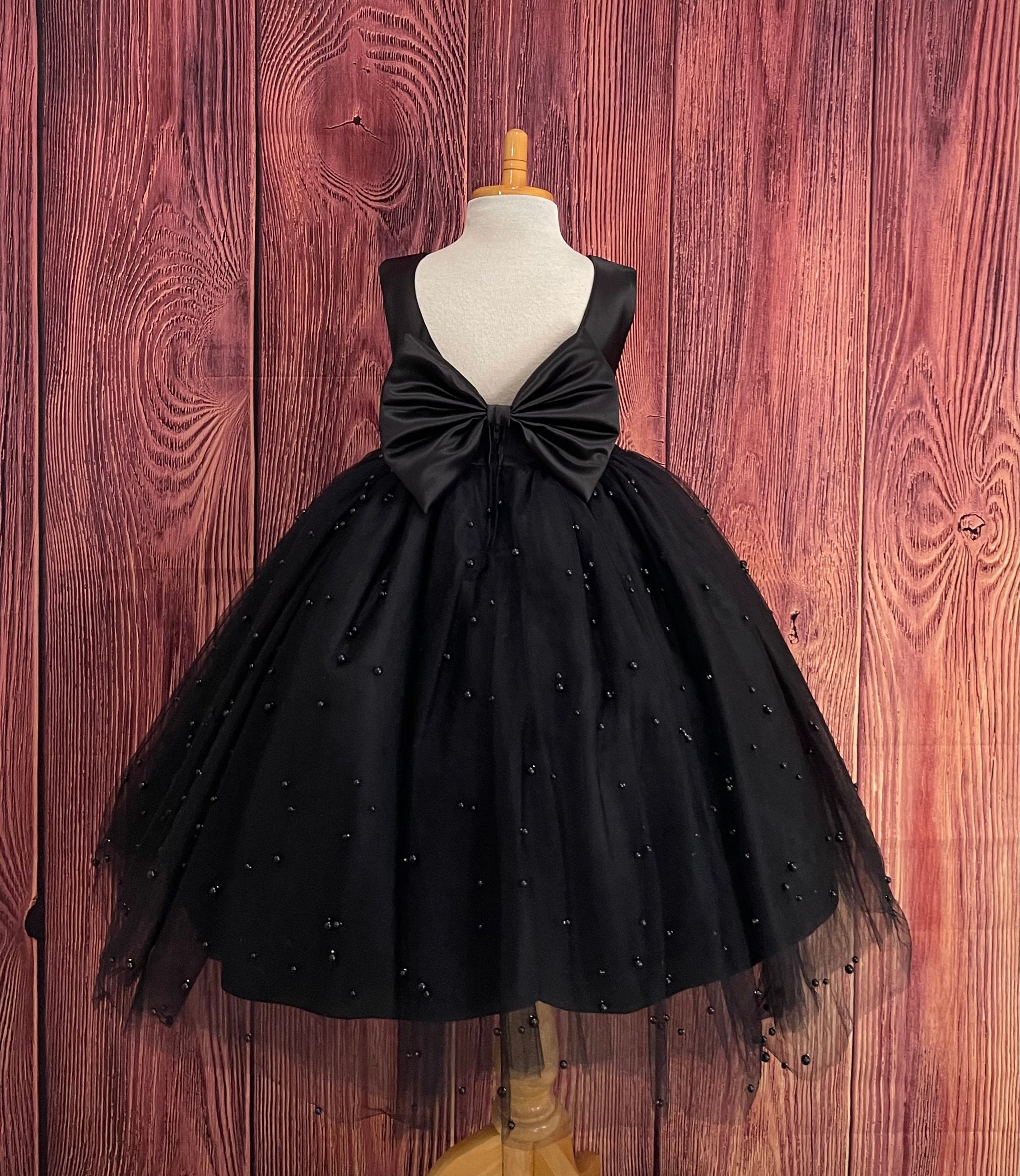 BMbridal Black Lace Princess Ball Gown Flower Girl Dress | BmBridal