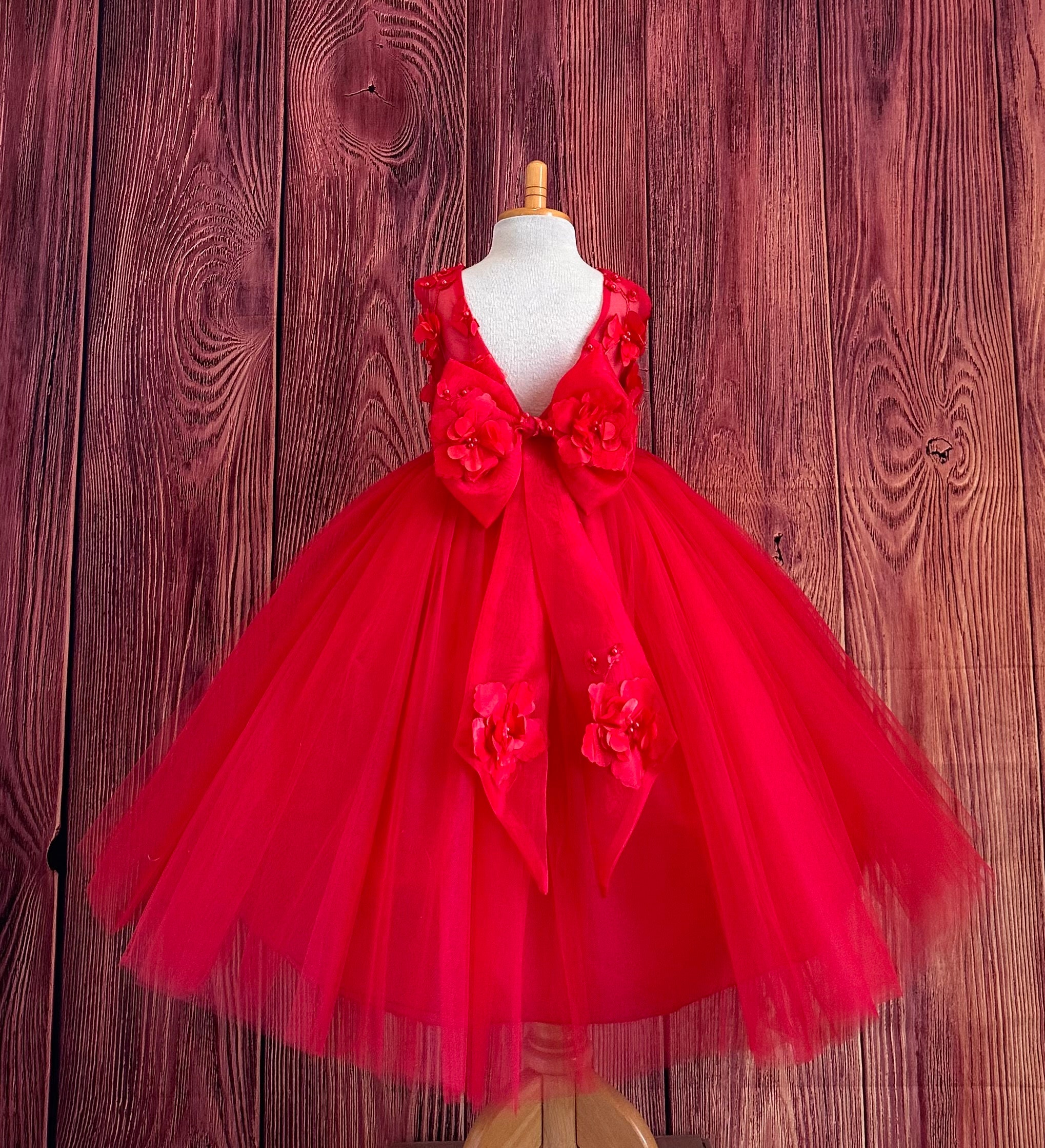 Mini Red Tulle Dress, Tulle Dress, Red Corset Tulle Dress, Tutu Dress,  Layered Dress, Flared Ruffle Dress, Mini Dress, Furbelow Dress 