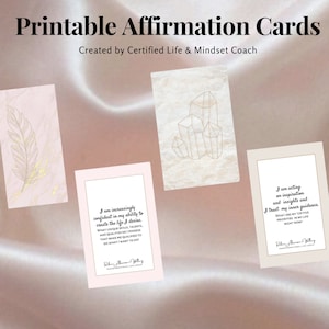 Printable Affirmation Cards | Manifestation Cards | Mindset Activity | Daily Affirmation Deck |Law of Attraction Card | Printable I Am Cards