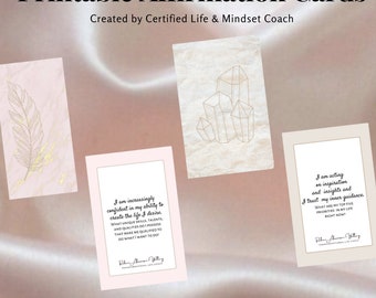 Printable Affirmation Cards | Manifestation Cards | Mindset Activity | Daily Affirmation Deck |Law of Attraction Card | Printable I Am Cards