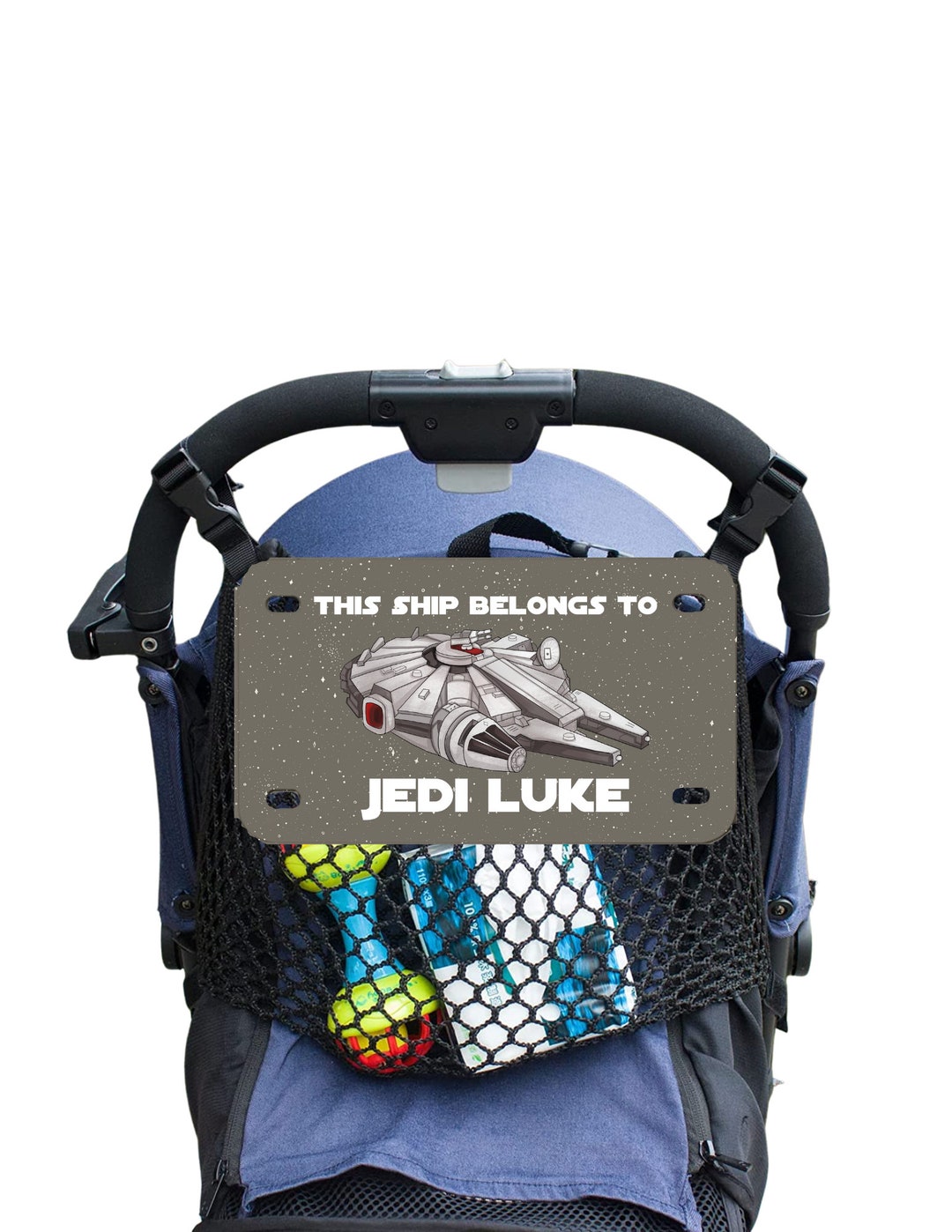 Disney Stroller Tag, License Plate, Star Wars, Jedi, Millennium Falcon ...