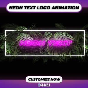 Neon Text Logo Animation For Twitch kick Obs Streamlabs Youtube and Instagram Stream Animation