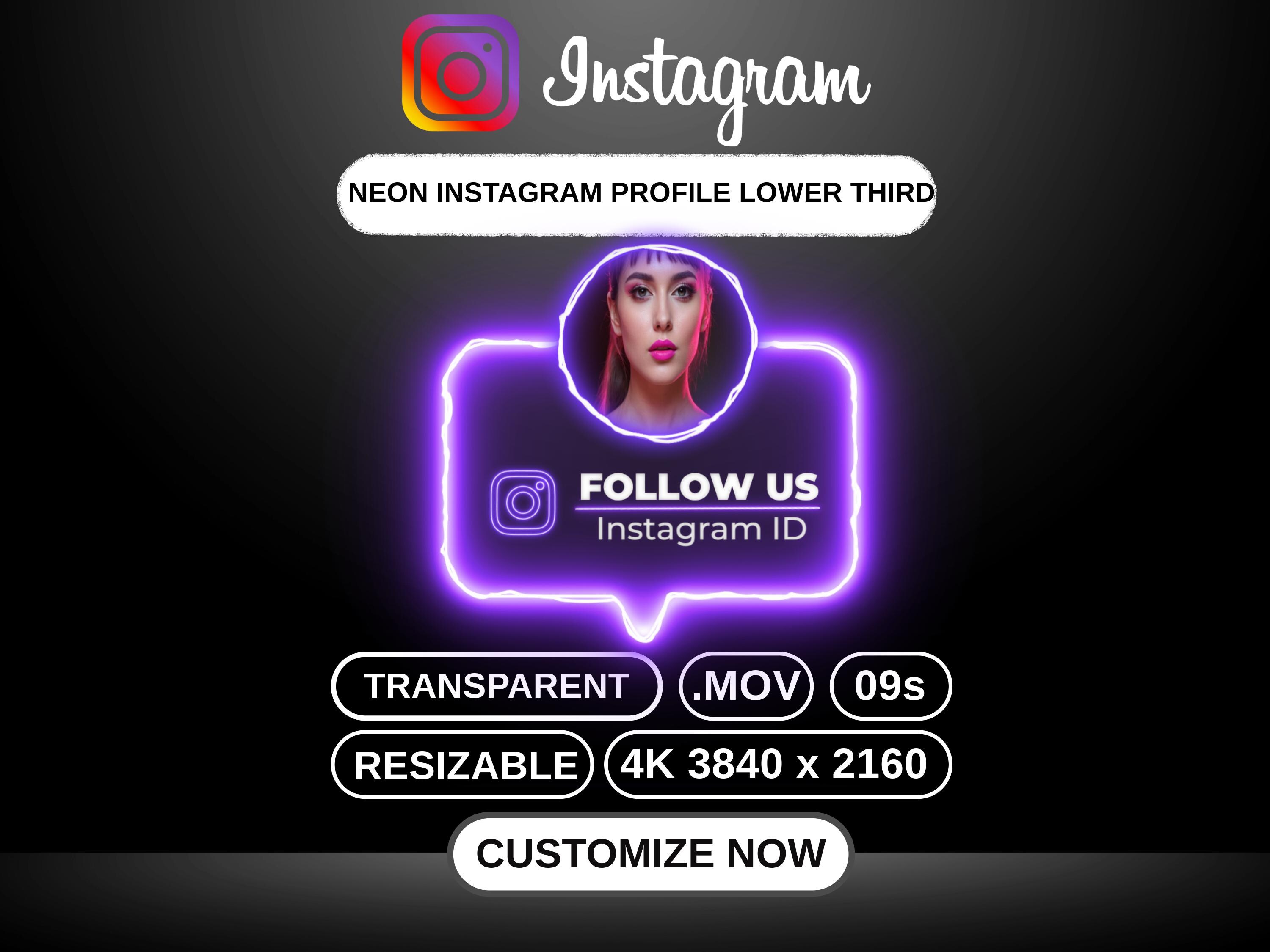 Animated Neon Instagram Overlay | Instagram Username Popup & Social Media Lower Third Stream Animation