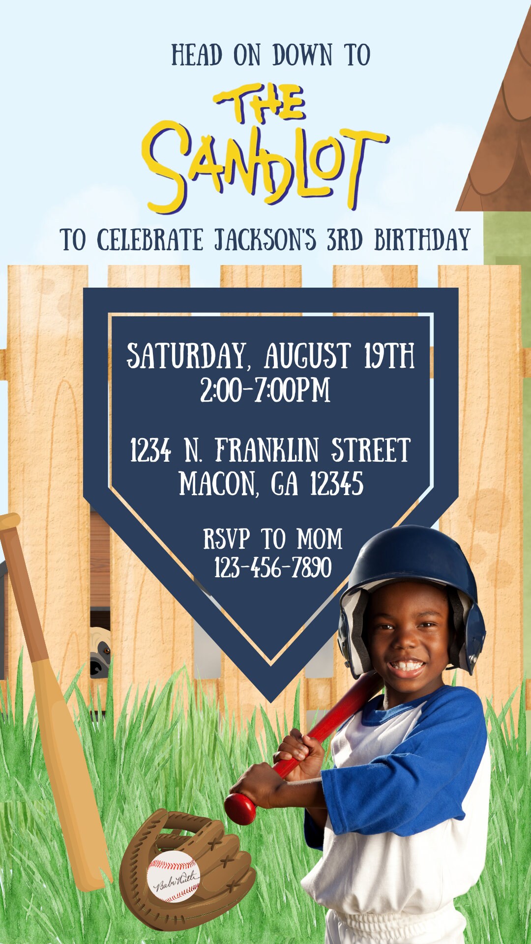 Digital Sandlot Printable Birthday Invitation, the Sandlot, Killing Me ...