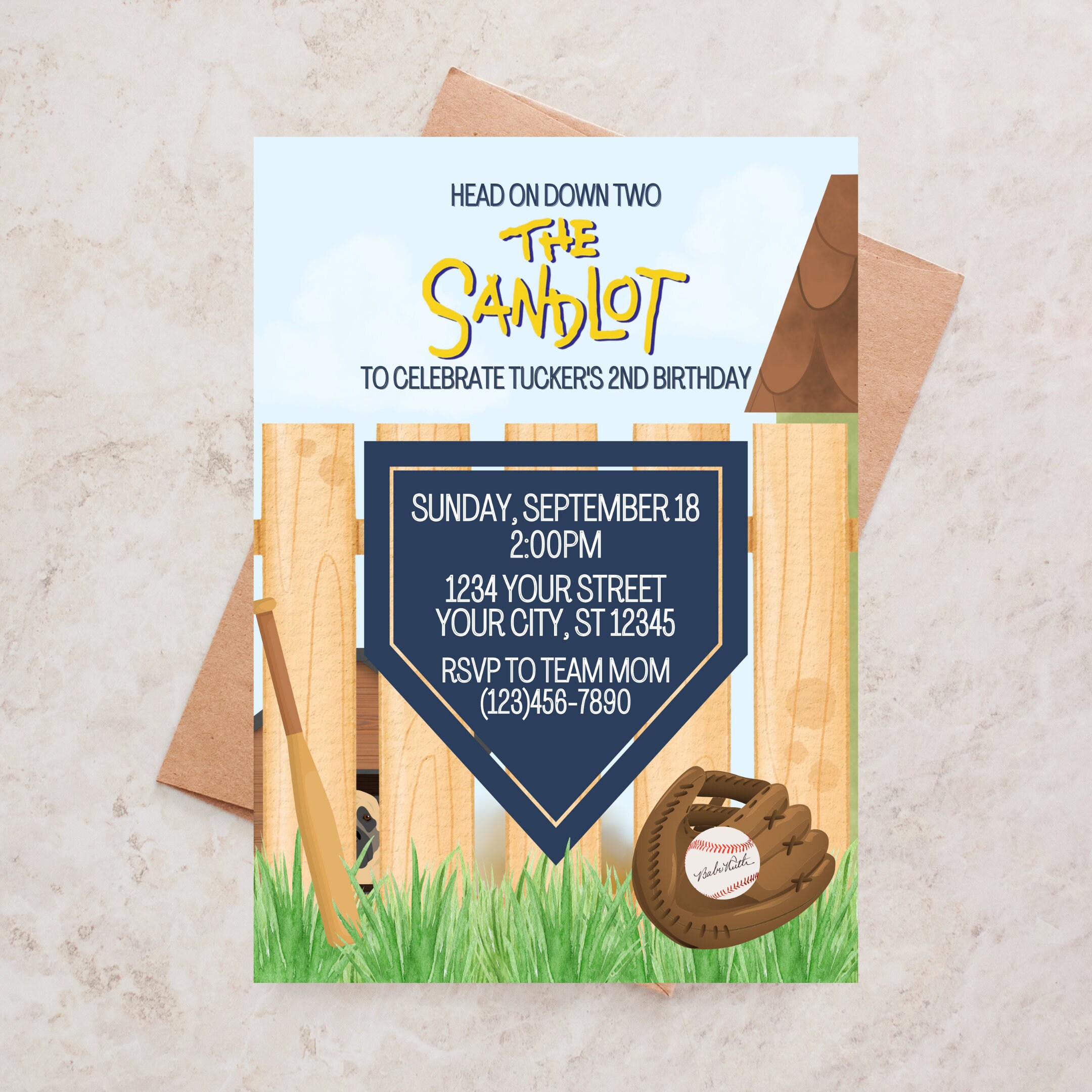 Sandlot Printable Birthday Invitation the Sandlot Killing Me - Etsy