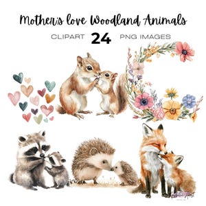 Mother's Love bos dieren clipart, Moederdag clip art, bos dieren clipart, schattige dieren clipart, moeder en baby clipart png