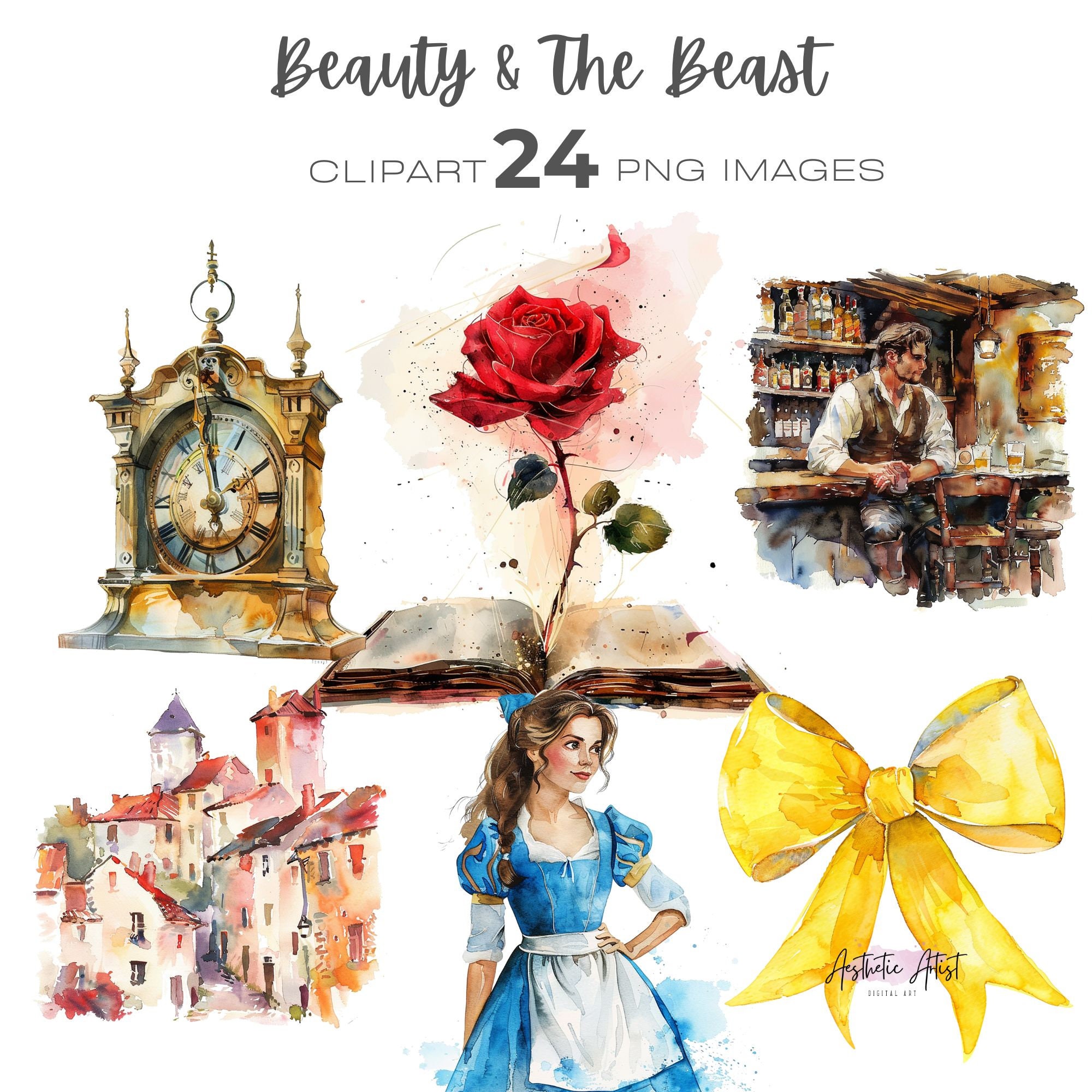 Beauty and the Beast Clipart, Belle Princess Fairy Tale, Fairy Tale ...