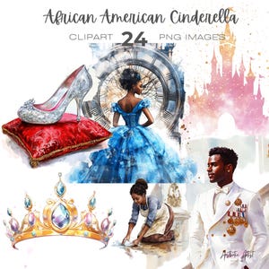 African American Cinderella Clipart, Pumpkin Carriage Fairy Tale, Fairy Tale Book Castle clipart