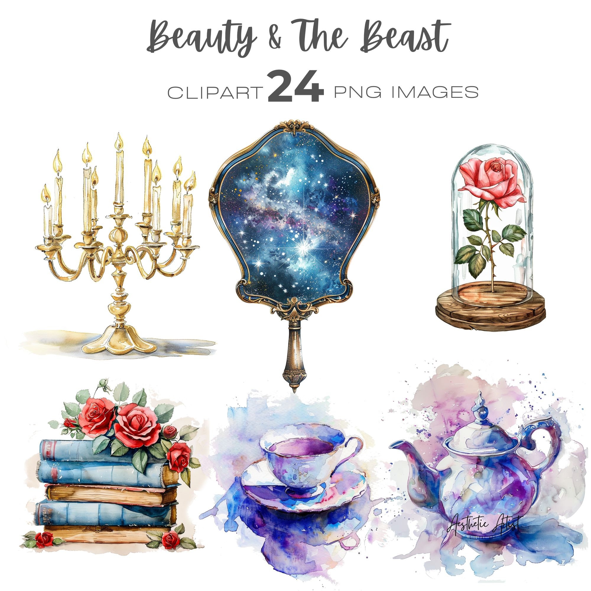 Beauty and the Beast Clipart, Belle Princess Fairy Tale, Fairy Tale ...