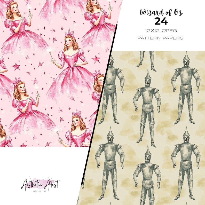 Wizard of Oz Patterns, Dorothy Fairy Tale, the Wizard Scrapbook Paper ...