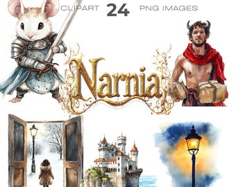 Narnia Clipart, Aslan Fairy Tale, White Queen clipart, The Wardrobe, Pevensies, CS Lewis, Fantasy Clipart