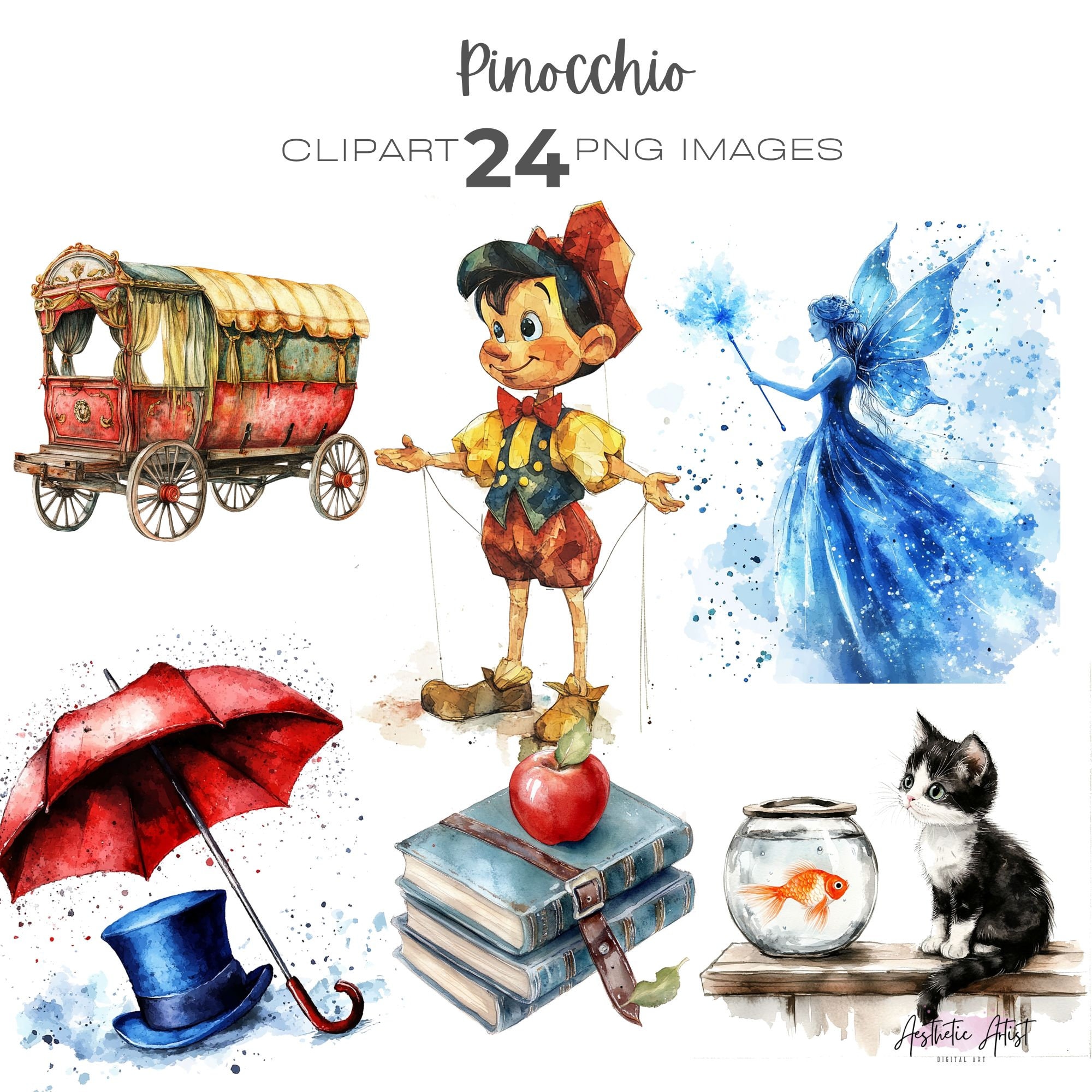 Pinocchio clipart - Etsy 日本, image size:2000x2000