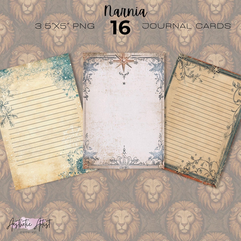 Narnia Journal Cards, Aslan Fairy Tale, Junk Journal, the Wardrobe ...