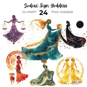 Zodiac Sign Goddess Clipart, Mystic png, Astrology clip art, mystical clipart, fantasy png clipart, Zodiac Queen