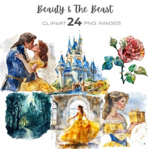 Die Schöne und das Biest Clipart, Belle Prinzessin Märchen, Märchenbuch Schloss Clipart