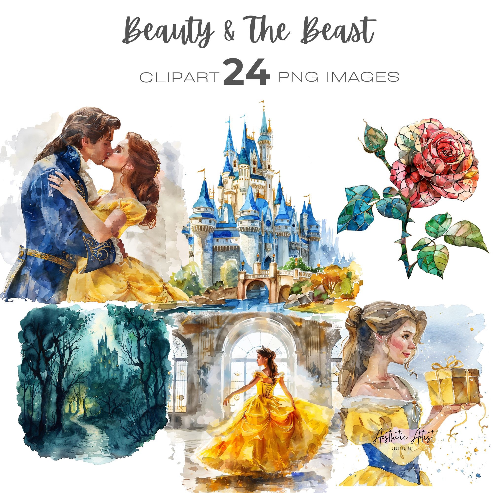Beauty and the Beast Clipart, Belle Princess Fairy Tale, Fairy Tale ...
