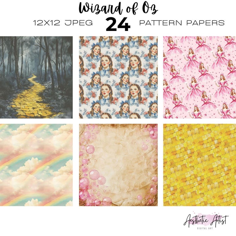Wizard of Oz Patterns, Dorothy Fairy Tale, the Wizard Scrapbook Paper ...