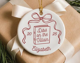 Book Club Ornament, Book Lover Christmas Ornament, Custom Book Ornament, Book Lover Gift for Women, Book Lover Gift Idea, Bookish Ornament