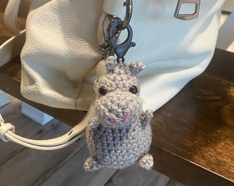 Hippo Backpack Buddies| Crochet | Hippo | Keychain| Hippopotamus