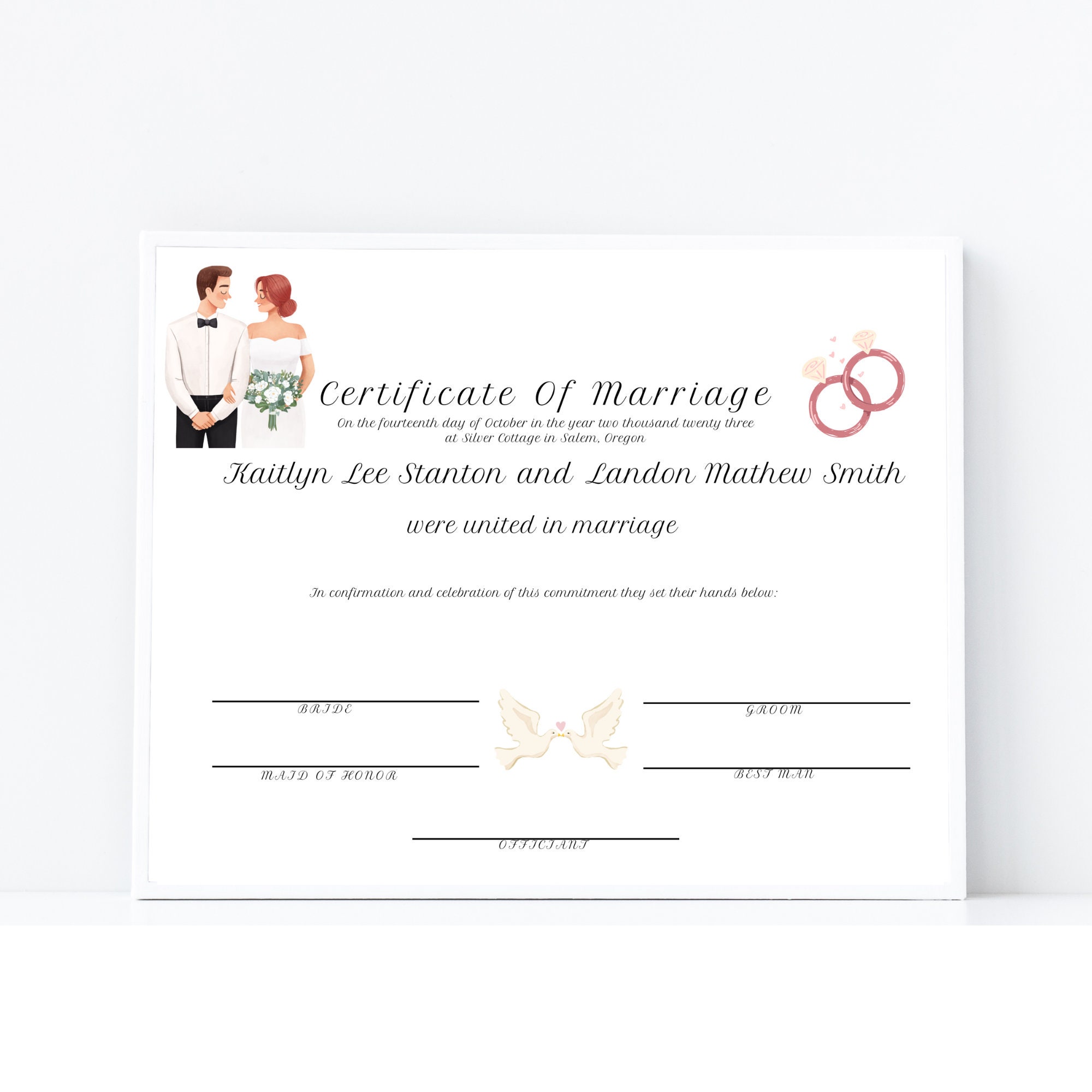 Marriage Certificate Format