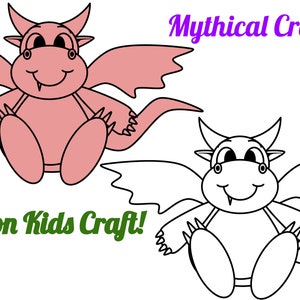Kid Dragon Paper Craft - Printable Template, Instant Digital Download