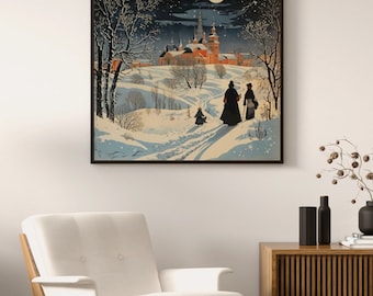 Art Illustration Poster Inspired by Doctor Zhivago by Boris Pasternak Literary Art Home Decor for Readers