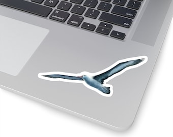 Blue Albatross Vinyl Sticker, Watercolor Bird Art, UV Resistant