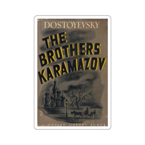 Vintage Die Brüder Karamazov Buch Cover Aufkleber, literarisches Geschenk für Literaturliebhaber, Aufkleber für Laptop und Wasserflasche