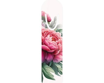 Peony Bookmark, Durable Aluminum Page Holder, Elegant Floral Design on Soft Pink, Perfect Gift for Book Lovers and Special Occasions