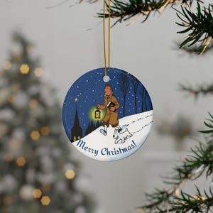 Adventures of Tintin Snowy Ornament,Ceramic Ornaments, Christmas Tree Decor, Holiday Gift, Christian Religious, Retro Nostalgic, Classic TV