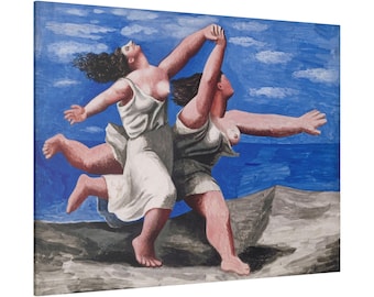 Pablo Picasso Two Women Running on the Beach Canvas Print, Race Classic Artwork, Eco Friendly Canvas for Modern Decor, Best Gift